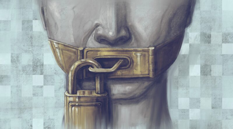 Political art Concept idea of free speech freedom of expression
